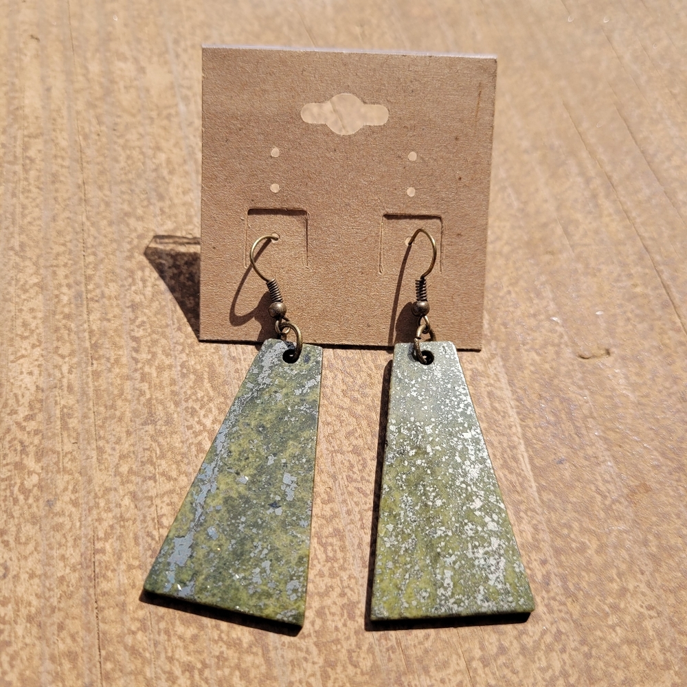 Pyrite Triangular Earrings